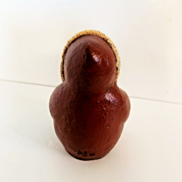 Vintage Folk Art Santa Figurine Hand Painted RESIN Roly Poly AJ '92 Signed - Picture 4 of 6